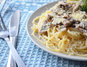 Спагетти и грибы в сливках